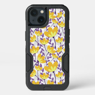 PURPLE & GOLD FLOWERS iPhone 13 CASE