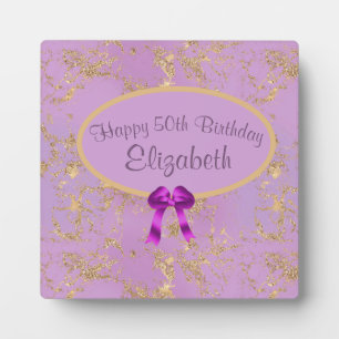 Purple Gold Foil 50th Birthday  Plaque