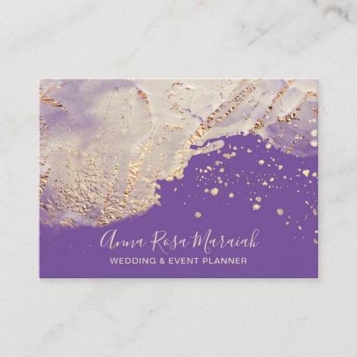 Customizable *~* Purple  Gold Foil  Beauty Wedding Elegant Business Card
