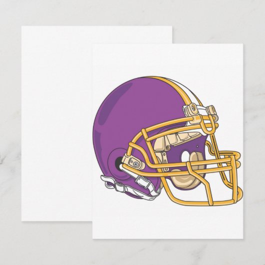 Purple Gold Football Helmet (Front/Back)
