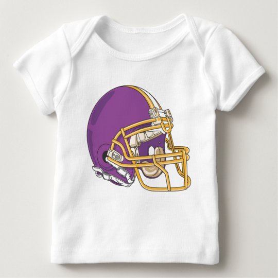 Purple Gold Football Helmet Baby T-Shirt