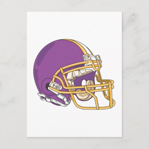 Purple Gold Football Helmet Postcard