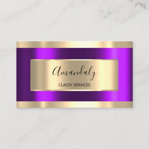 Purple  Gold Framed Elegant Professional Mooddeern Business Card