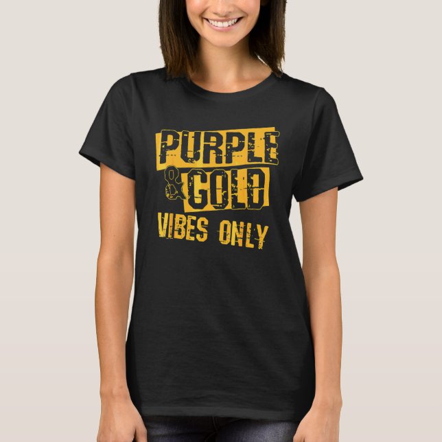 Purple & Gold Game Day Group  For High School Foot T-Shirt (Front)