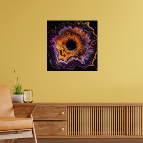 Purple Gold Geode Protection Crystal Art Picture Poster
