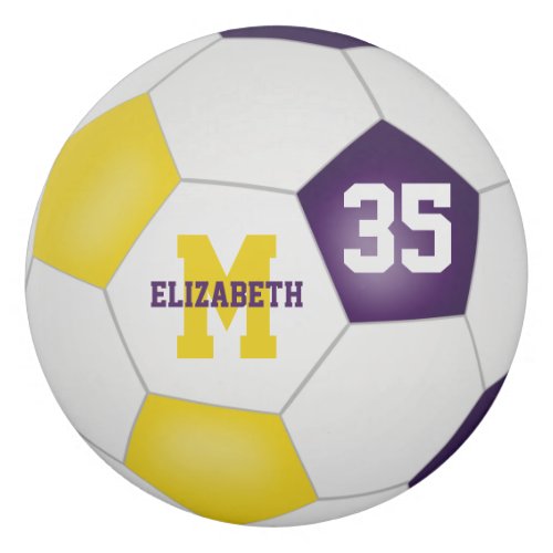 purple gold girls boys soccer team colors eraser