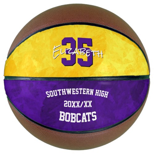 purple gold girls team spirit commemorative basketball