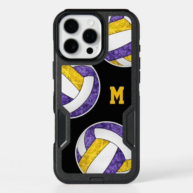 purple gold girls volleyball team colors otterbox iPhone case (Back)