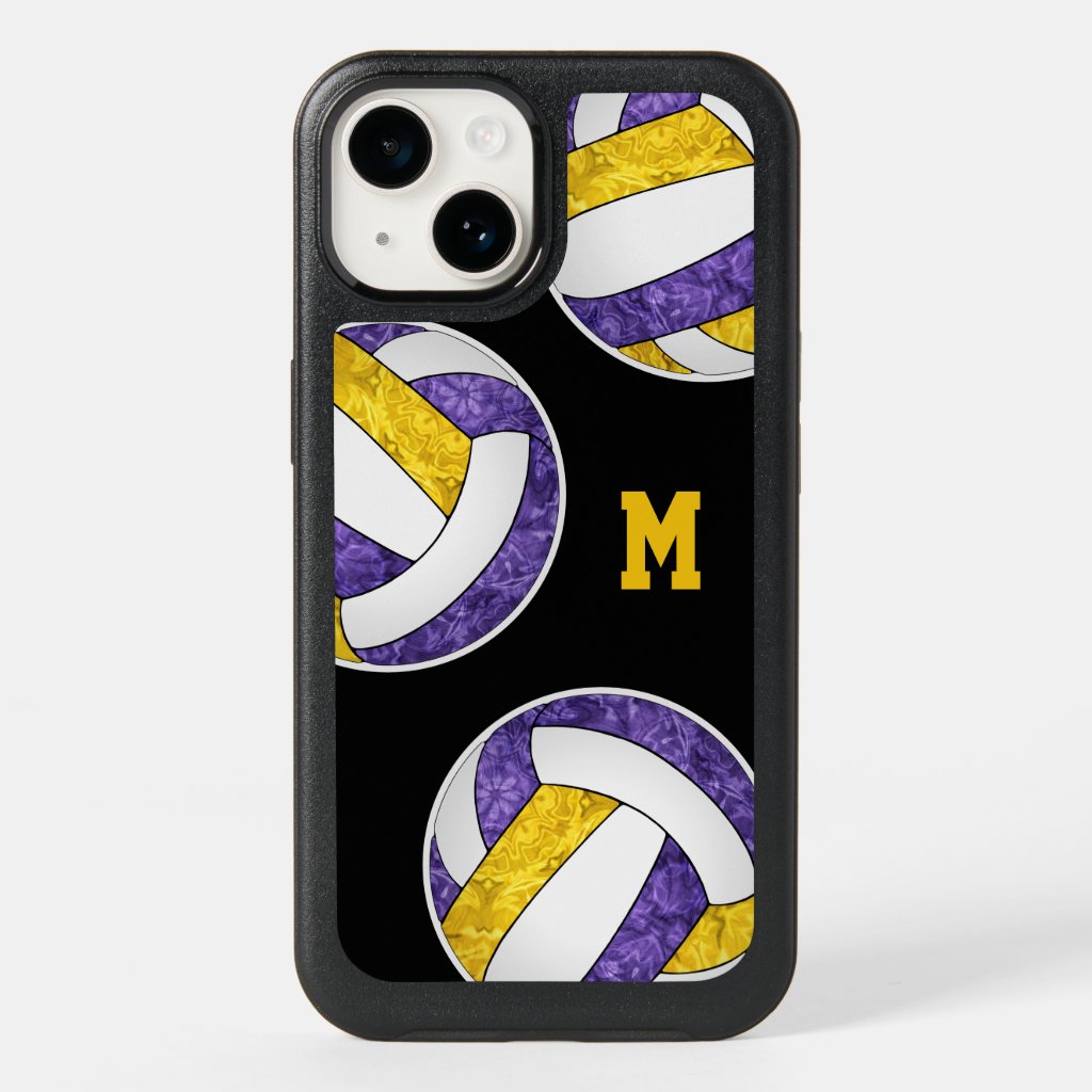 purple gold girls volleyball team colors OtterBox iPhone case