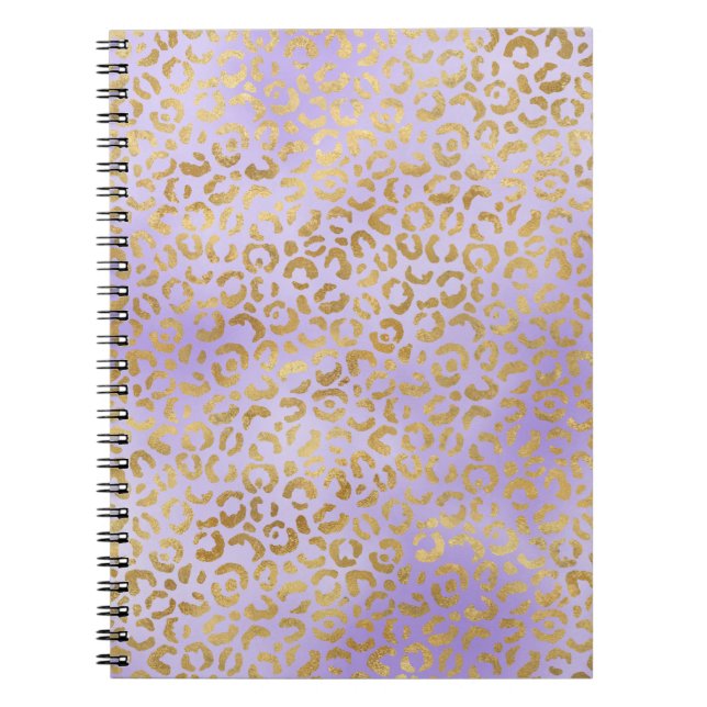 Purple Gold Glam Leopard Print              Notebook (Front)