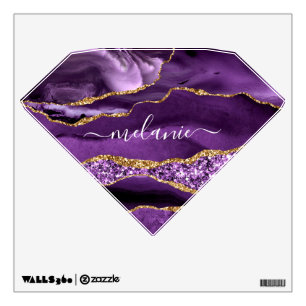 Purple Gold Glitte Wall Decal Personalized Name