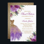 Purple Gold Glitter Amethyst Dress Sweet Sixteen Invitation<br><div class="desc">More floral Sweet Sixteen Invitations in the Little Bayleigh store! We have used artwork from: www.createthecut.com</div>