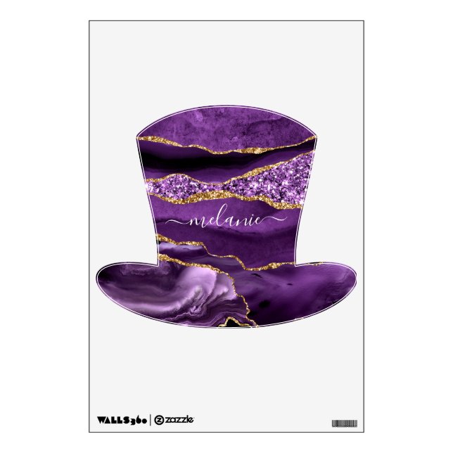 Purple Gold Glitter Custom Name Wall Decals (Front)
