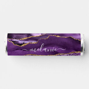 Purple Gold Glitter Custom Your Name Personalized Breath Savers® Mints