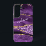 Purple Gold Glitter Custom Your Name Personalized Samsung Galaxy S22 Case<br><div class="desc">Samsung Galaxy Cases or iPhone Cases with Agate Purple Violet Gold Glitter Geode Custom Name Sparkle Marble Personalized Birthday - Anniversary or Wedding Gift / Suppliest - Add Your Name - Text or Remove - Make Your Special Gift - Resize and move or remove and add text / elements with...</div>