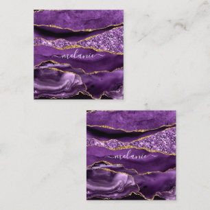 Purple Gold Glitter Discount Card Personalize Name