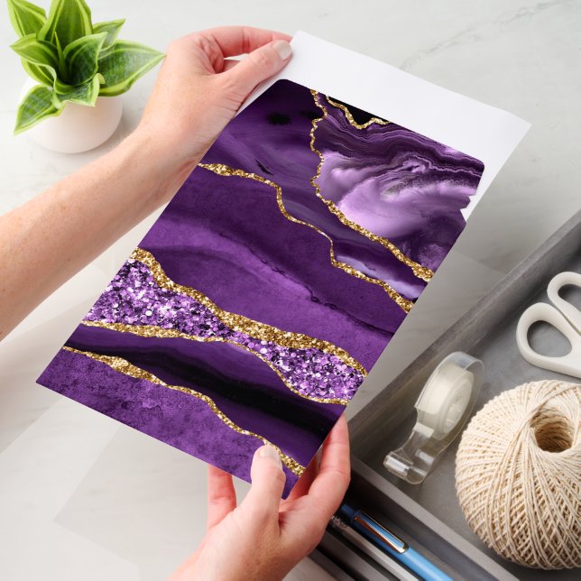 Purple Gold Glitter Envelope Mailers (Desk)