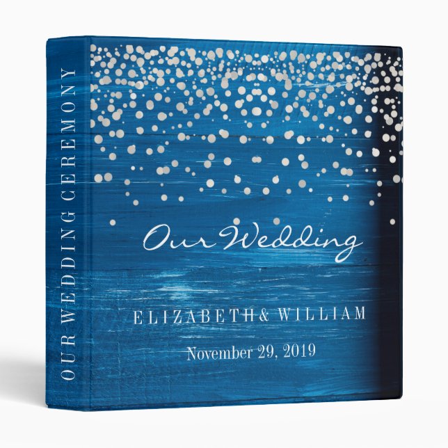 Purple Gold Glitter Faux Foil Confetti Personalize 3 Ring Binder (Front/Spine)