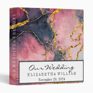 Purple Gold Glitter Faux Foil Confetti Personalize 3 Ring Binder