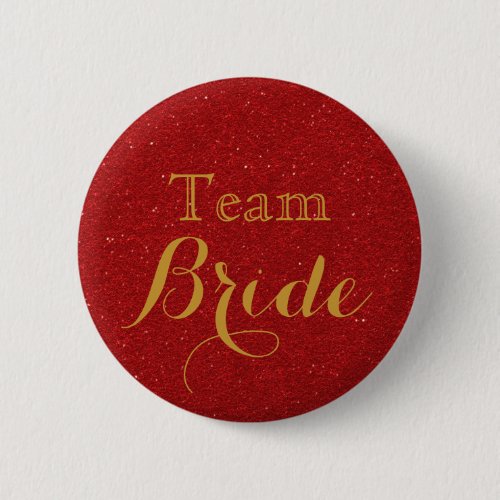 Purple Gold Glitter Faux Foil Wedding Team Bride Button