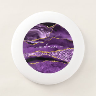 Purple Gold Glitter Frisbee Gift Personalized Name