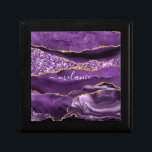 Purple Gold Glitter Gift Box Personalized Name<br><div class="desc">Personalized Custom Name Gift Boxes with Agate Purple Violet Gold Glitter Geode Sparkle Marble Modern Gift Box - Your Birthday - Valentine's Day - Anniversary - Wedding or Your Special Personal Gifts - Add Your Name - Text - or Choose Font / Size / Color - or Remove - Make...</div>