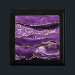 Purple Gold Glitter Gift Box Personalized Name<br><div class="desc">Personalized Custom Name Gift Boxes with Agate Purple Violet Gold Glitter Geode Sparkle Marble Modern Gift Box - Your Birthday - Valentine's Day - Anniversary - Wedding or Your Special Personal Gifts - Add Your Name - Text - or Choose Font / Size / Color - or Remove - Make...</div>