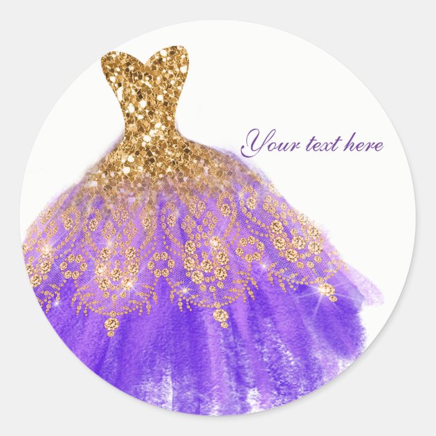 purple & gold dress