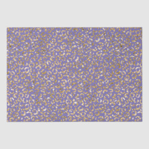 Purple Gold Glitter Leopard Print Tissue Paper