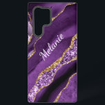 Purple Gold Glitter Marble Custom Your Name Samsung Galaxy S22 Ultra Case<br><div class="desc">Samsung Galaxy Case or iPhone Case with Agate Purple Violet Gold Glitter Geode Custom Name Sparkle Marble Personalized Birthday - Anniversary or Wedding Gift / Suppliest - Add Your Name - Text or Remove - Make Your Special Gift - Resize and move or remove and add text / elements with...</div>
