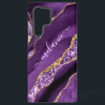 Purple Gold Glitter Marble Gift with Custom Name Samsung Galaxy S22 Ultra Case<br><div class="desc">Samsung Galaxy Case or iPhone Case with Agate Purple Violet Gold Glitter Geode Custom Name Sparkle Marble Personalized Birthday - Anniversary or Wedding Gift / Suppliest - Add Your Name - Text or Remove - Make Your Special Gift - Resize and move or remove and add text / elements with...</div>