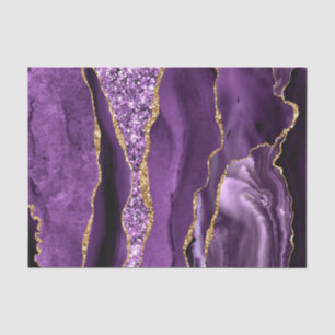 Purple Gold Glitter Marble Tissue Paper