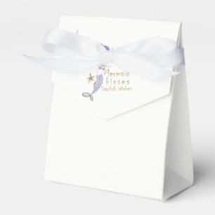 Purple & Gold Glitter Mermaid Birthday Party Favor Boxes