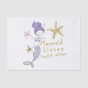 Purple & Gold Glitter Mermaid Birthday Party Tissue Paper