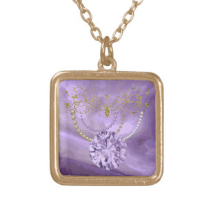 Purple Gold Glitter Music & Jewels Gold Necklace