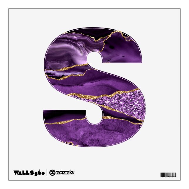 Purple Gold Glitter Wall Decal (Front)