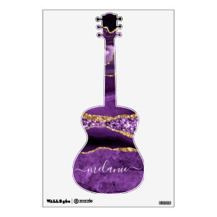 Purple Gold Glitter Your Name Wall Decals