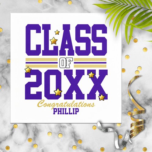 PurpleGold Graduating Class Year Napkins