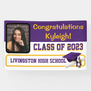 Purple & Gold Graduation Banner