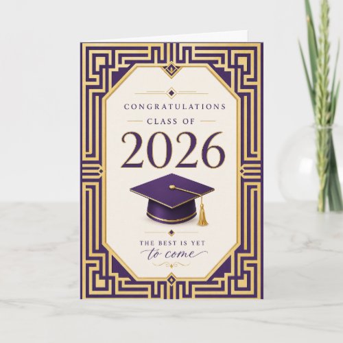 Purple & Gold Graduation Card 2026