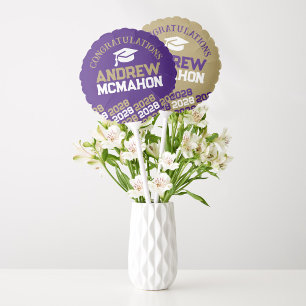 Purple & Gold Graduation Centerpiece Balloon