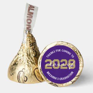 Purple & Gold Graduation Class of ANY YEAR Hershey®'s Kisses®