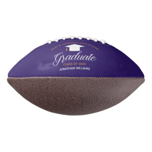 Purple Gold Graduation Customized Senior Football