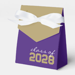 Purple & Gold Graduation Favor Boxes