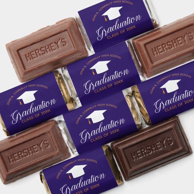 Purple Gold Graduation Party Personalized Hershey's Miniatures (Assorted)