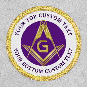 Purple Gold Grand Lodge Square and Compass Masonic Patch