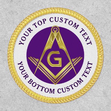 Purple Gold Grand Lodge Square and Compass Masonic Patch