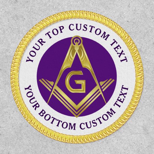Purple Gold Grand Lodge Square and Compass Masonic Patch
