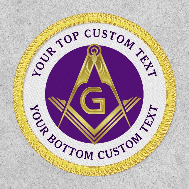 Purple Gold Grand Lodge Square and Compass Masonic Patch (Front)