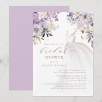 Purple Gold Greenery Wedding Dress Bridal Shower